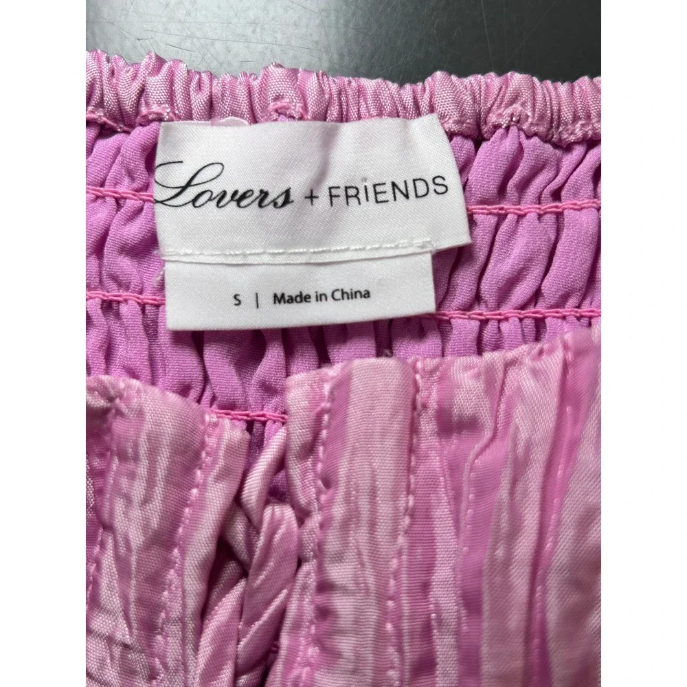 Lovers + Friends Take Me Out Mini Dress Pink Ribbed Taffeta Corset Lace Up Small